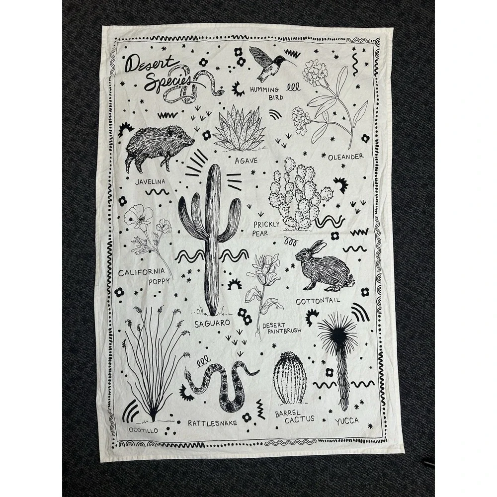 Desert Species Cotton Canvas Tapestry Wall Hanging Home Decor Art Poster Boho